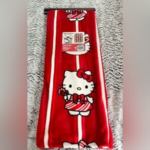 NEW Hello Kitty Red Candy Cane Throw Blanket- Burlington Exclusive